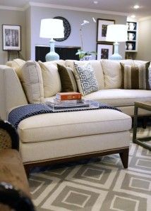 notice the mixed patterns on the pillows - not overstated but interest in your accessories, and a blanket for another layer of interest.