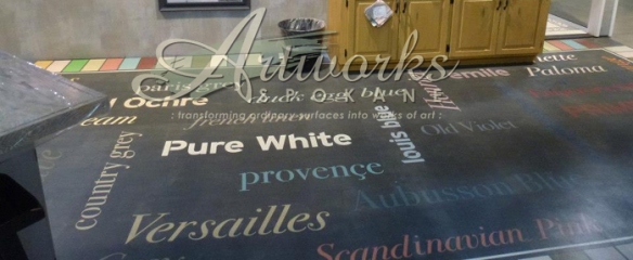 Chalk Paint® floor cloth done by Artworks Spokane.
