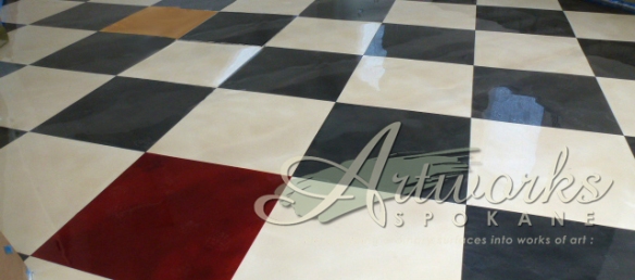 epoxy floor done by Artworks Spokane